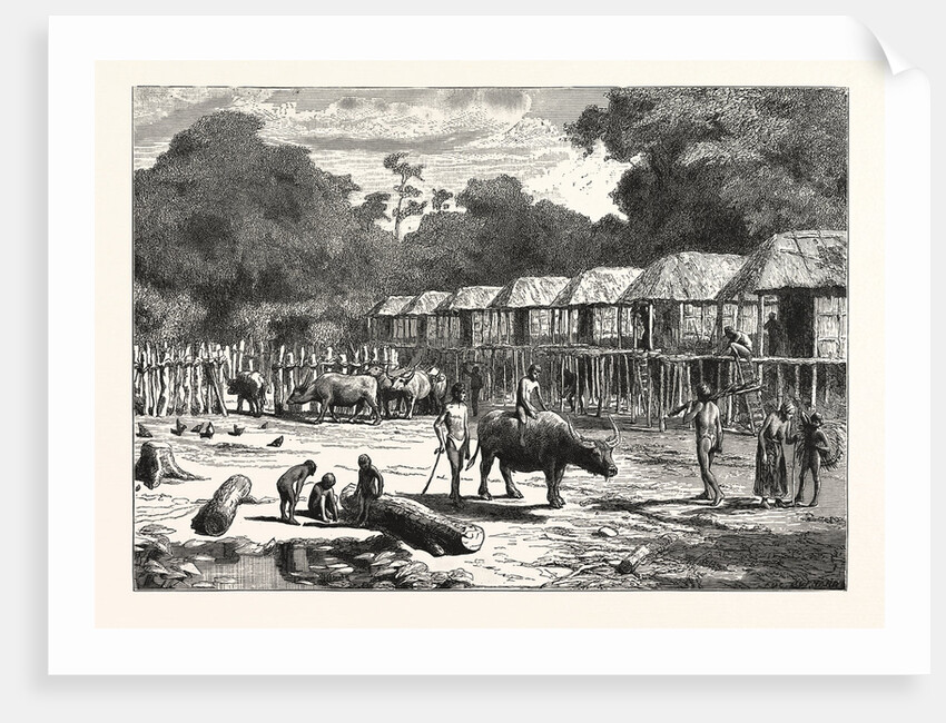 Scene in a Village in the Laos Country by Anonymous