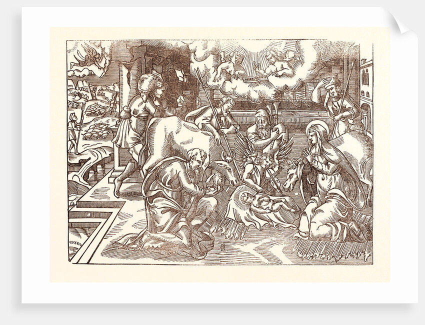 The Nativity, from a Scarce Print by Anonymous