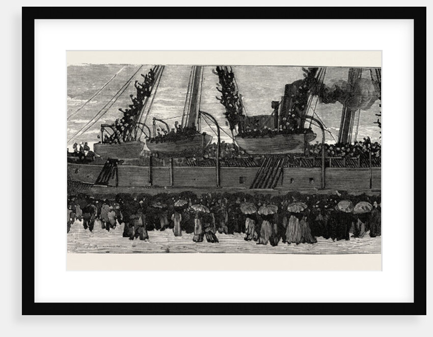 Departure of the Troop Ship Deccan from Portsmouth, the Camel Corps for the Nile Expedition by Anonymous