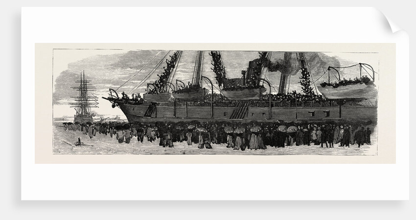 Departure of the Troop Ship Deccan from Portsmouth, the Camel Corps for the Nile Expedition by Anonymous
