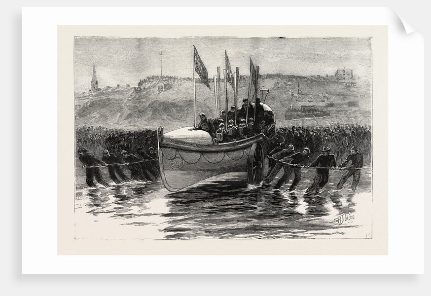 The Launch of a New Lifeboat at Cullercoats Northumberland by Anonymous