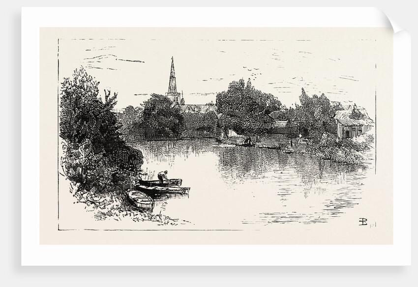 View from the New Bridge Over the Ouse at Bedford by Anonymous
