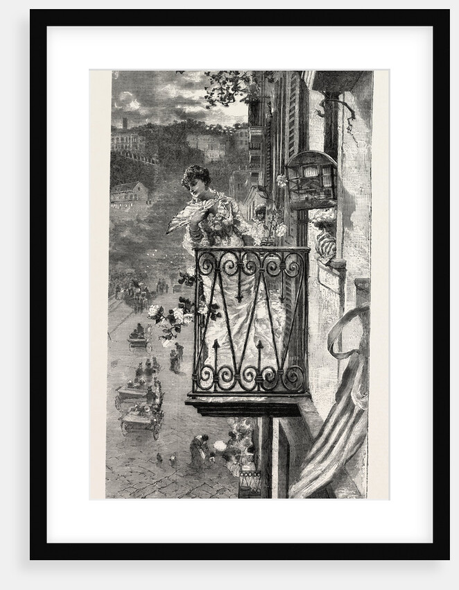 On the Balcony at Naples, Italy by Anonymous