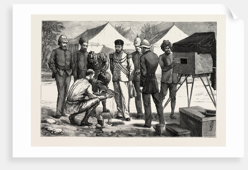 Fixing the Negative, Mr. Burke Posing the Ameer, the Ameer Yakoob Khan at Gandamak, Afghan War by Anonymous