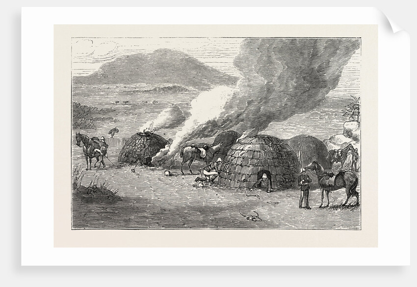 Lancers Burning Zulu Kraals, Upoko River, the Zulu War by Anonymous