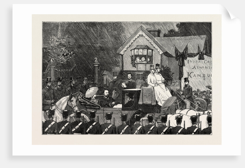 General Sir F Wood's Welcome Home at Belhus, Essex, Reading the Address at the Park Gates by Anonymous
