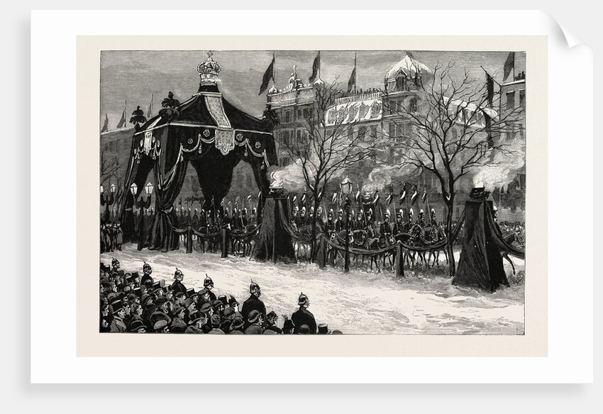 The Death of the Emperor William,the Procession Passing Through the Funeral Arch in Unter Den Linden, Berlin, Germany by Anonymous