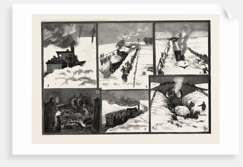 Snow Storm in the North of England, Snow-Plough Clearing the Drift after the Workmen Have Lightened It by Anonymous