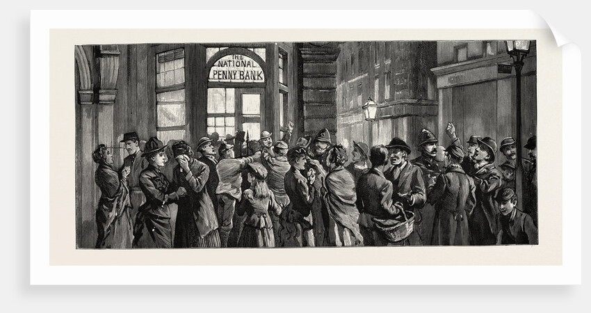 The Run on the National Penny Bank, Strutton Ground, Westminster Depositors Claiming Their Money by Anonymous