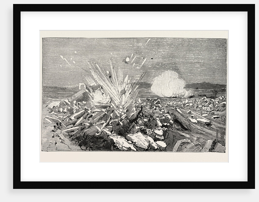 Austrian Artillery Demolishing by Cannon Shot a Dam of Ice on the Vistula at Niepolomice, Galicia, Spain by Anonymous