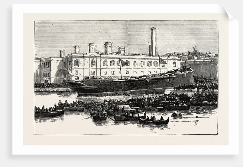 Launch of H.M.S. Melita at Malta the First Ironclad Launched from the Malta Dockyard by Anonymous
