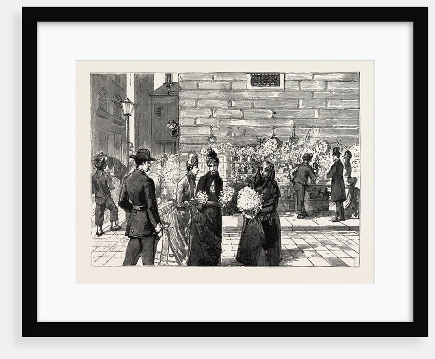 Florence, Italy, a Flower Stall at the Corner of the Strozzi Palace, Via Tornabuoni by Anonymous