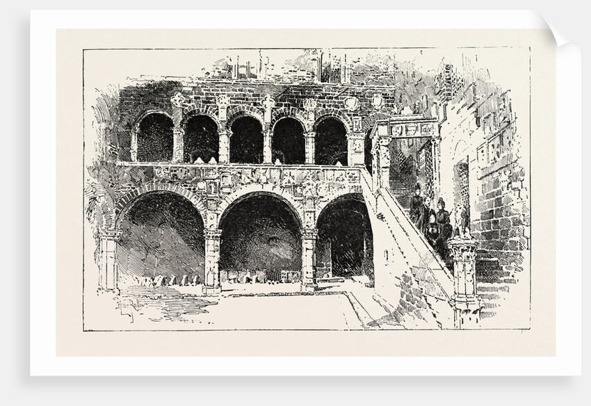 The Queen Visiting the Bargello Palace, Florence Italy by Anonymous