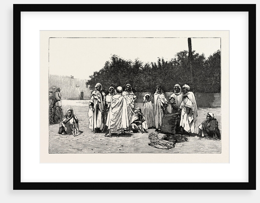 Views in Biskra, a Group of Arabs on the March by Anonymous