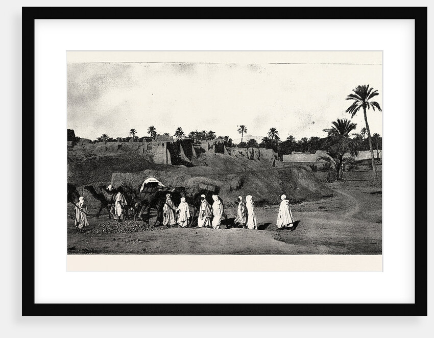 A Caravan Approaching an Old Fort in Biskra by Anonymous