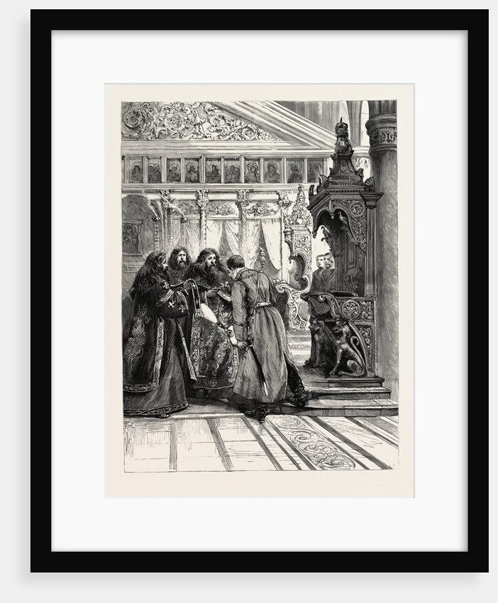 Prince Ferdinand of Bulgaria Attending Service at the Greek Church, Sofia, Kissing the Crucifix by Anonymous
