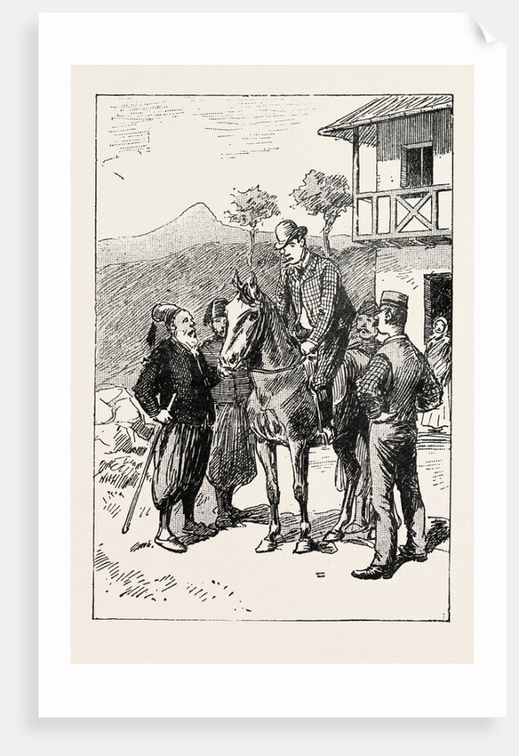 A Morning Ride in Athens, Greece, which Were Satisfactorily Concluded, and a Saddle Having Been Found, I Mounted the Quadruped in the Presence of a Group of Admiring Natives by Anonymous