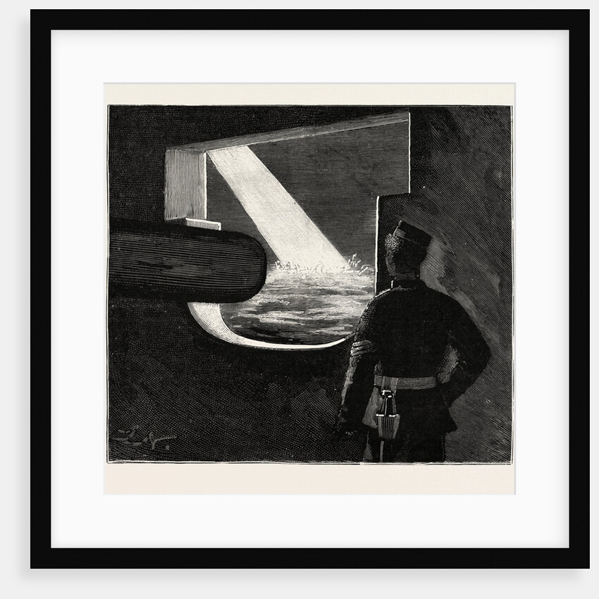 Night Quarters on Board a Man of War, the Target from a Maindeck Port by Anonymous