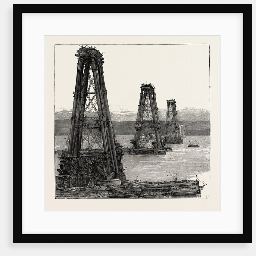 The Forth Bridge, the Cantilever Towers in Course of Construction by Anonymous