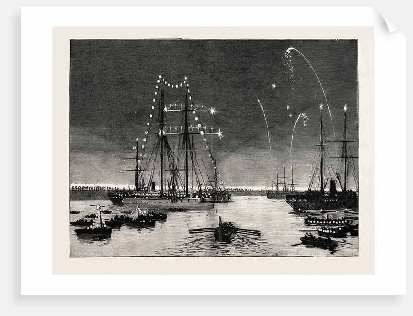 The Duke and Duchess of Connaught Leaving Colombo at Night by Anonymous