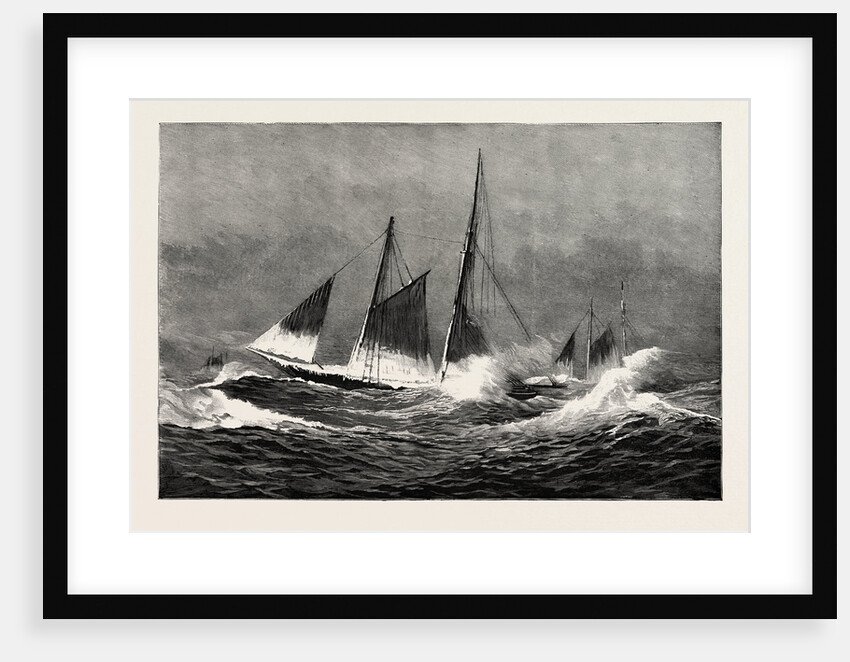 The American Fisheries Question, Fishing Schooner Icing Up in a Winter Gale, United States by Anonymous