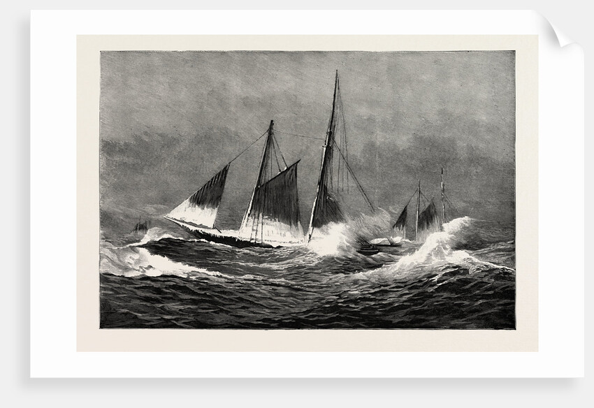 The American Fisheries Question, Fishing Schooner Icing Up in a Winter Gale, United States by Anonymous