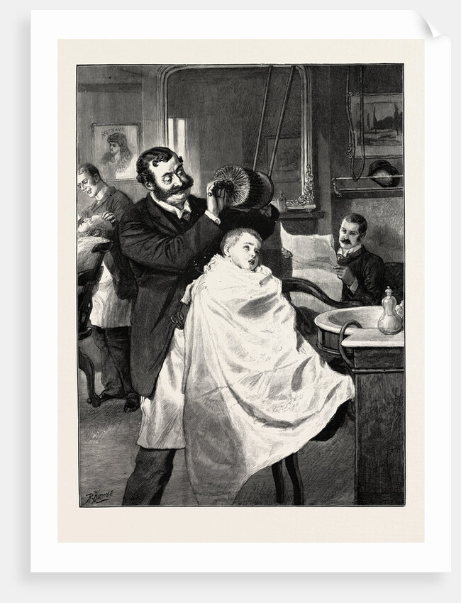 His First Visit to the Barber's, Hard or Medium, Sir? by Anonymous
