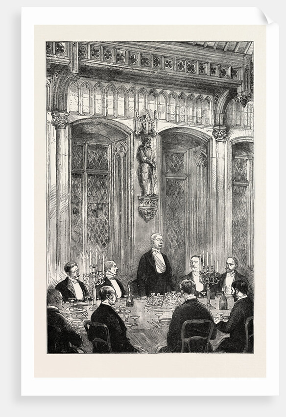 The Explorer Speaking at the Banquet Given in His Honour by the Burgomaster at the Town Hall, Mr. Stanley at Brussels, Belgium by Anonymous