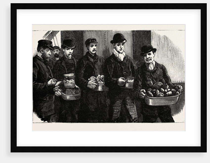 Stokers for the British Navy, Newly Joined Men Drawing Their Rations by Anonymous