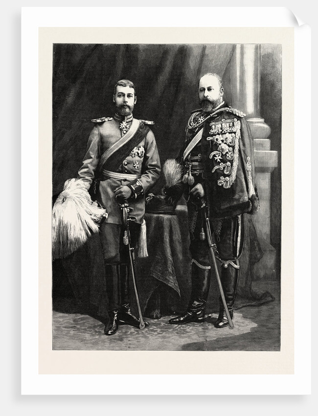The Prince of Wales and Prince George of Wales in the German Uniforms Presented to Them by the Emperor William During Their Recent Visit to Berlin by Anonymous