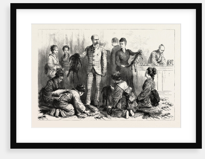 With the Duke and Duchess of Connaught in Japan, the Duke Buying Furs at Nikko by Anonymous