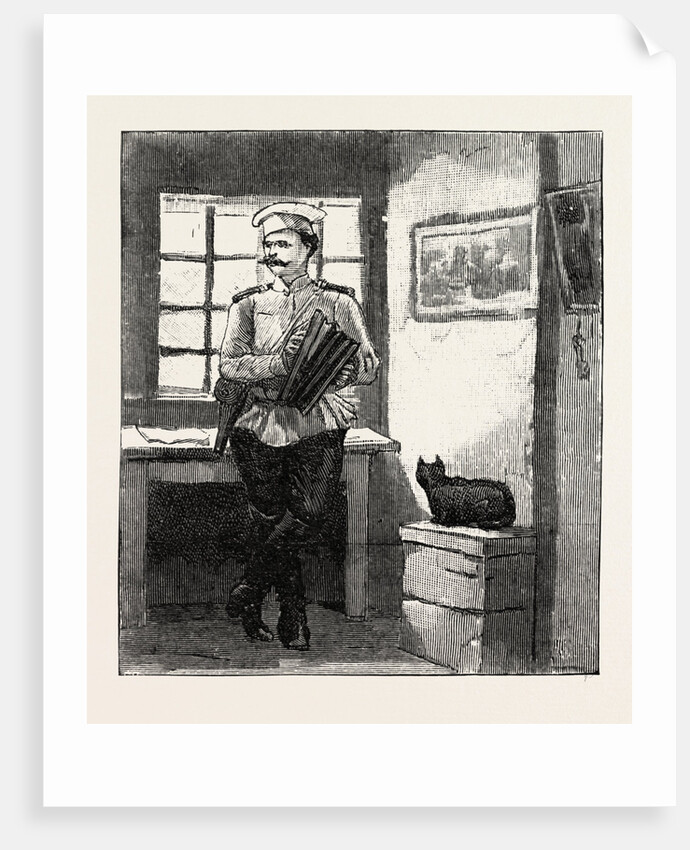 Kharsakov, Russia: an Ogre, the Corporal in Charge Amuses Himself with the Concertina by Anonymous