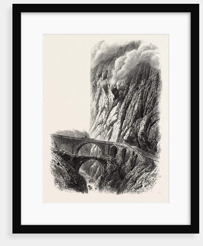 The Devil's Bridge, on the St. Gothard Road, Switzerland, the Passes of the Alps by Anonymous