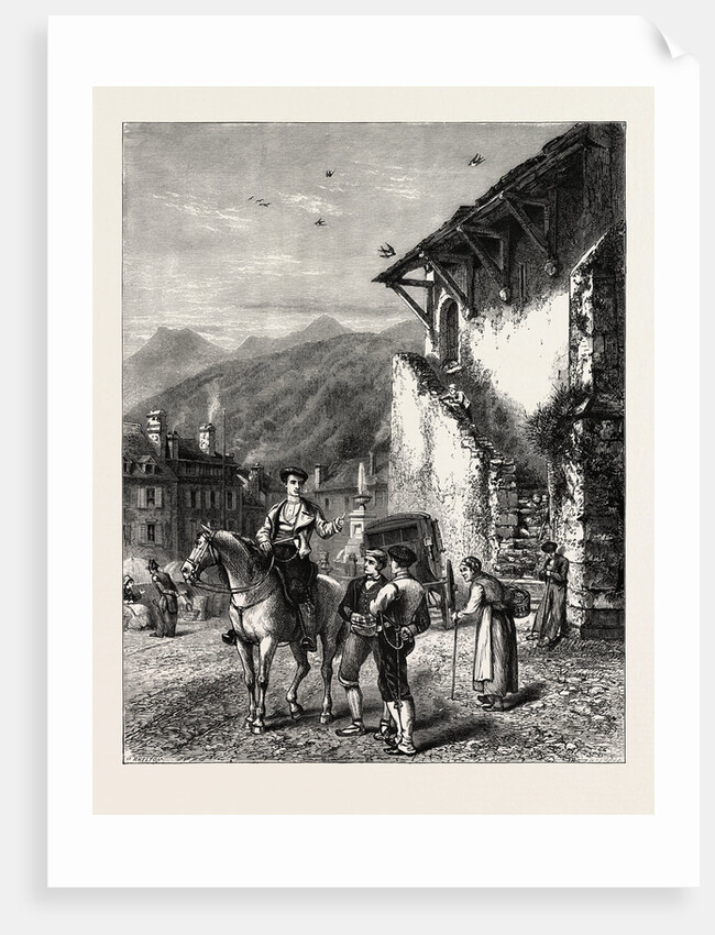 Market Place at Laruns, the Pyrenees, France by Anonymous