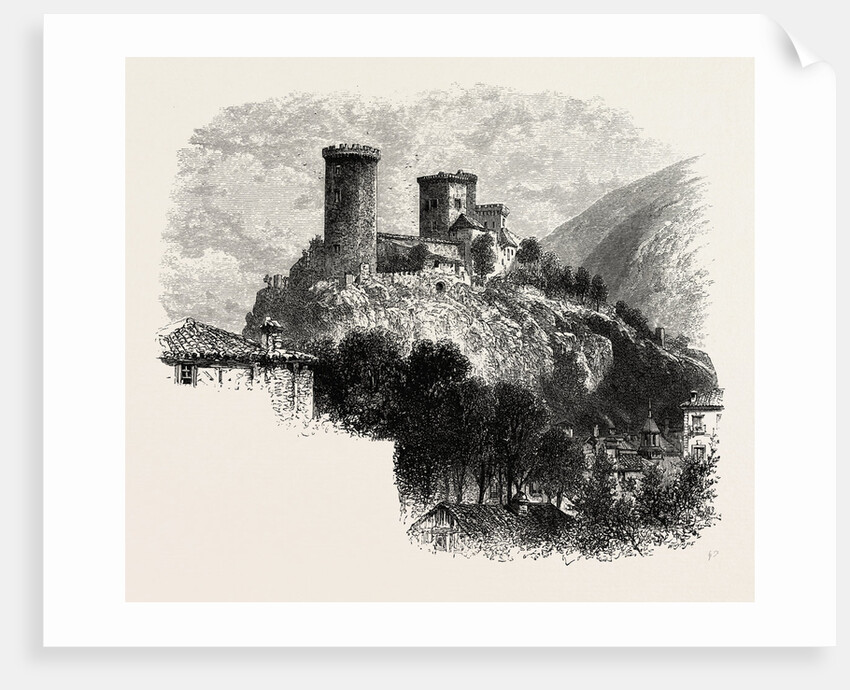 The Chateau of Foix, the Pyrenees, France by Anonymous