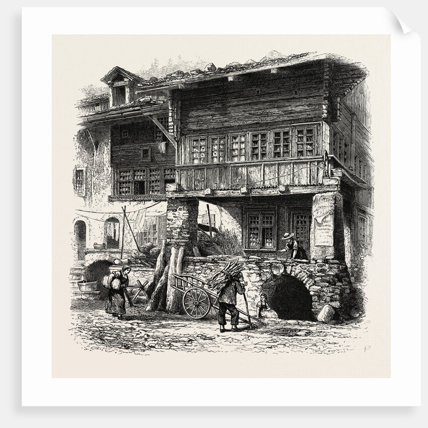 Houses at Unterseen, Bernese Oberland, Berner Oberland, Switzerland by Anonymous