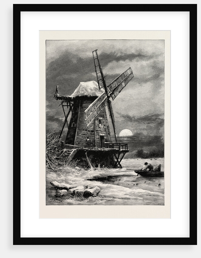 The Old Hampton Windmill, Scenery of the Thames by Anonymous