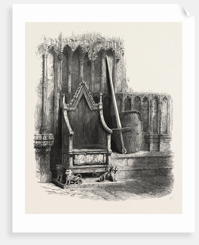 Coronation Chair, with Sword and Shield of Edward III., Westminster Abbey, London by Anonymous