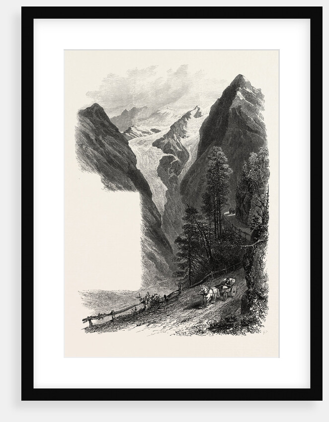 On the Stelvio Pass, the Alps, Italy,19th Century Engraving by Anonymous