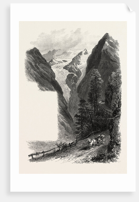 On the Stelvio Pass, the Alps, Italy,19th Century Engraving by Anonymous