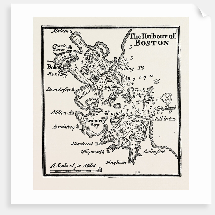 Plan of the Harbour of Boston at the Beginning of the 18th Century by Anonymous
