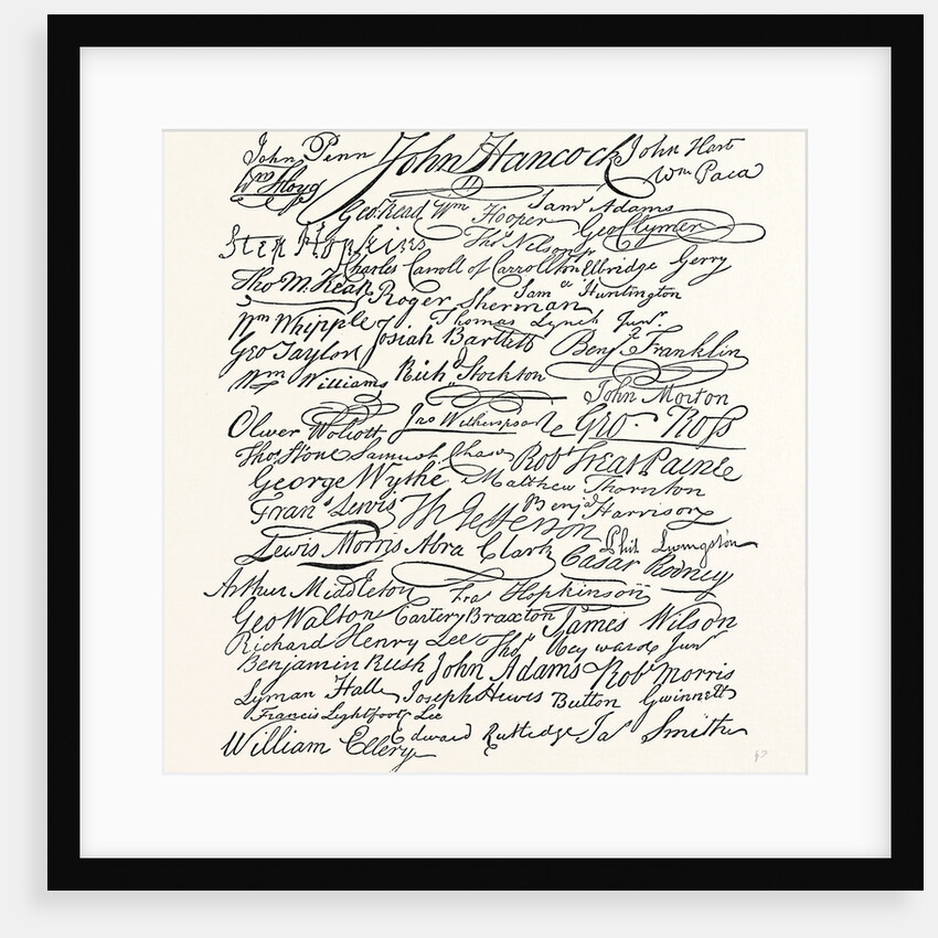 Facsimile of the Signatures to the Declaration of Independence by Anonymous
