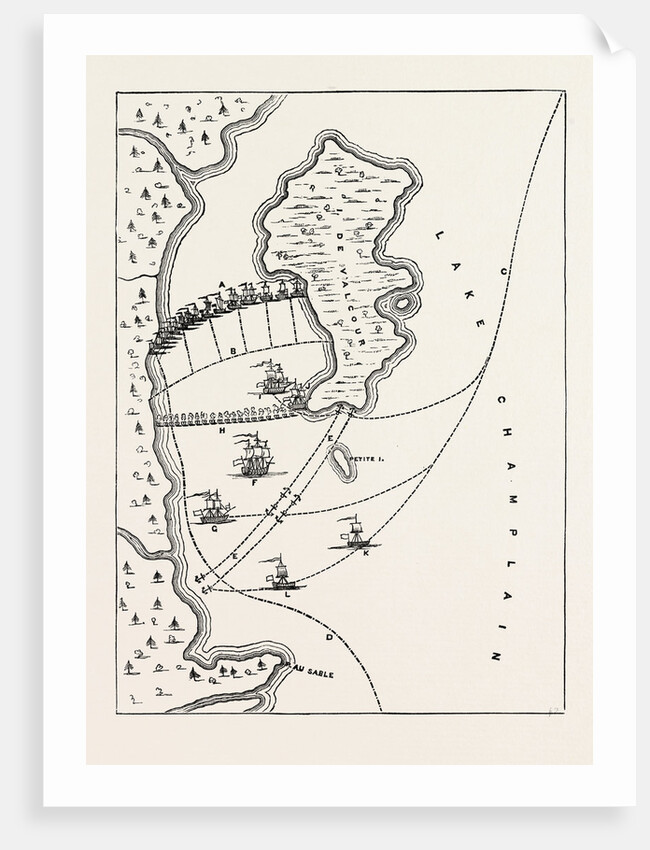 Plan of the Defeat of the American Fleet, Under Benedict Arnold, on Lake Champlain, October 11, 1776 by Anonymous