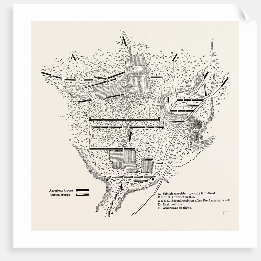 Plan of the Battle of Guildford by Anonymous