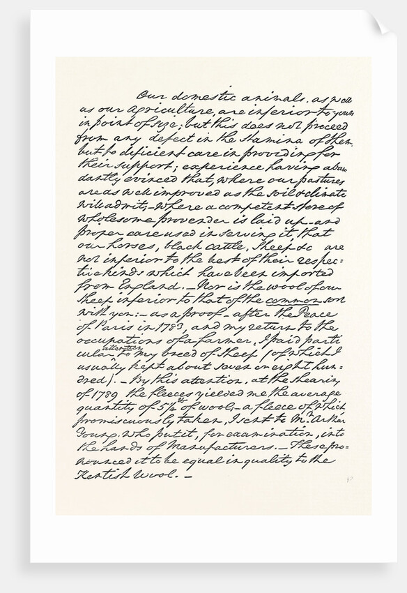 Facsimile of a Portion of a Letter from Washington, Addressed to Sir J. Sinclair, Bart. by Anonymous