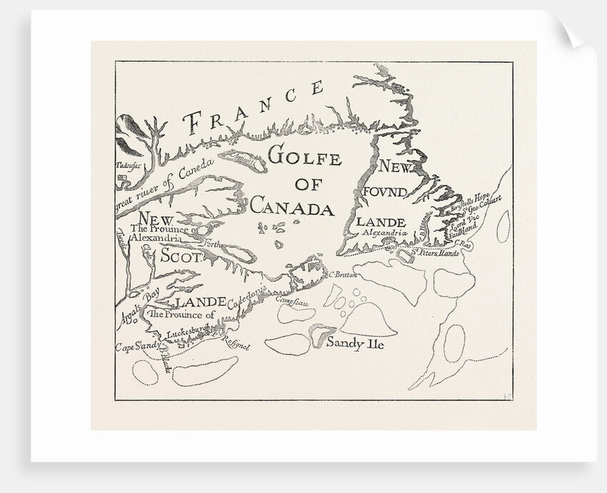 Old Map of Acadie, Canada by Anonymous