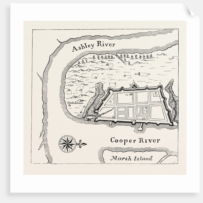 A Draught of the Town and Harbour of Charleston, 1715 by Anonymous