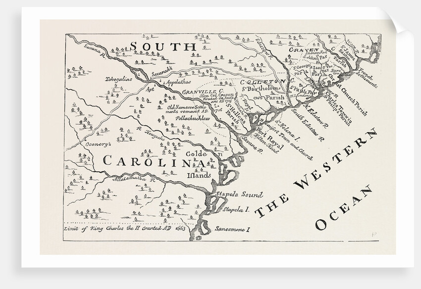 Map of South Carolina in 1730 by Anonymous