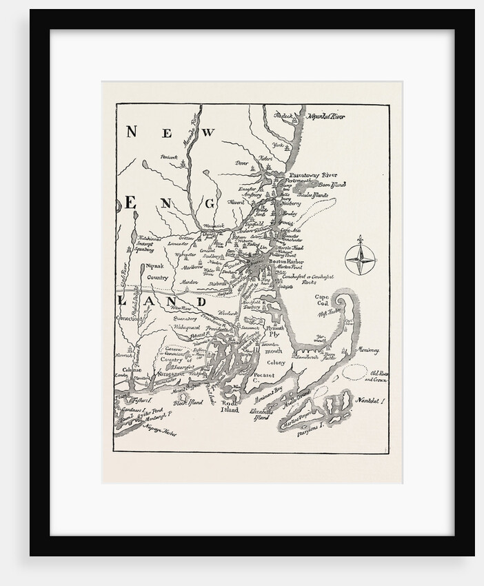 Map of New England at the Beginning of the Eighteenth Century from Mather's Magnalia by Anonymous