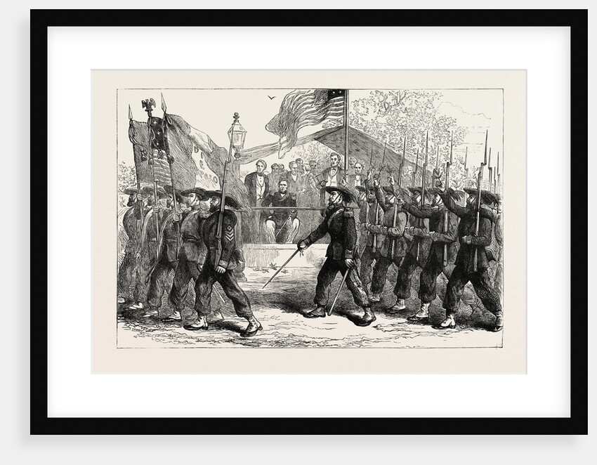 March Past of the Garibaldi Guard Before President Lincoln, American Civil War by Anonymous